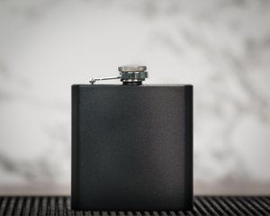 Stainless Steel Flask | Powder Coated - Black Diamond Laser Design