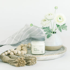 Candle | 8oz Mason Jar - Black Diamond Laser Design