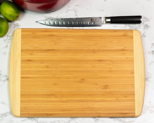Cutting Board | Two-Tone Bamboo - Black Diamond Laser Design