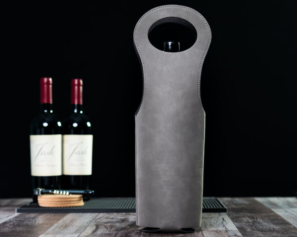 Wine Bag | Leatherette - Black Diamond Laser Design
