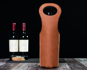 Wine Bag | Leatherette - Black Diamond Laser Design