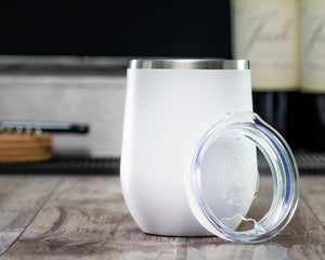 Vacuum Insulated Tumbler | Stemless - Black Diamond Laser Design