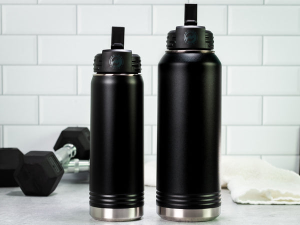 Vacuum Insulated Water Bottle - Black Diamond Laser Design